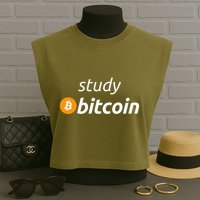 Study Bitcoin Famous Bitcoin Quote Garment-Dyed Women's Muscle Tee
