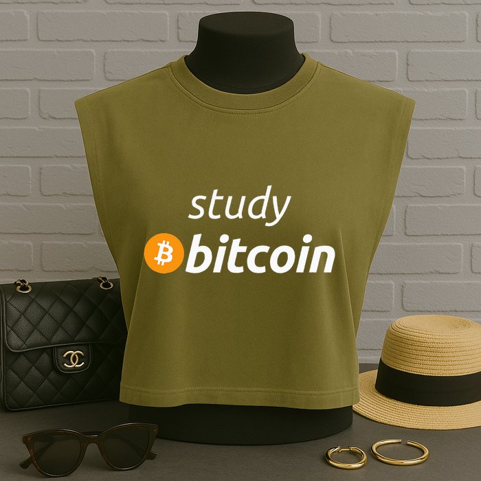 Study Bitcoin Famous Bitcoin Quote Garment-Dyed Women's Muscle Tee