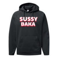 Sussy Baka Funny Sus Meme Performance Fleece Hoodie