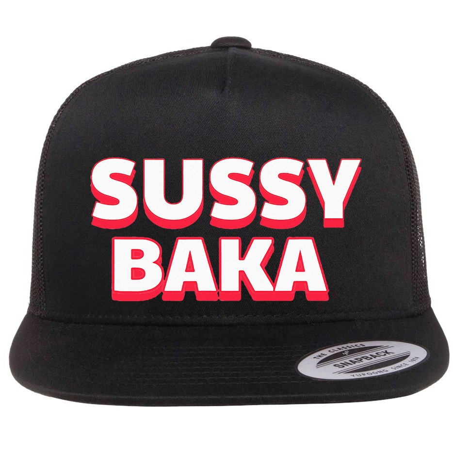 Sussy Baka Funny Sus Meme Flat Bill Trucker Hat