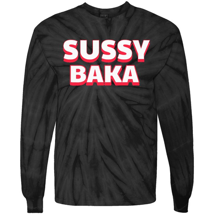 Sussy Baka Funny Sus Meme Tie-Dye Long Sleeve Shirt