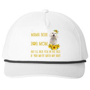 Sunflower Bichon Frise Mom Mothers Day Dog Mom Gift Snapback Five-Panel Rope Hat