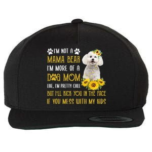 Sunflower Bichon Frise Mom Mothers Day Dog Mom Gift Wool Snapback Cap