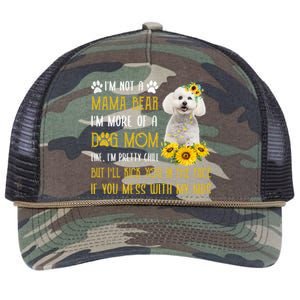 Sunflower Bichon Frise Mom Mothers Day Dog Mom Gift Retro Rope Trucker Hat Cap