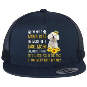 Sunflower Bichon Frise Mom Mothers Day Dog Mom Gift Flat Bill Trucker Hat