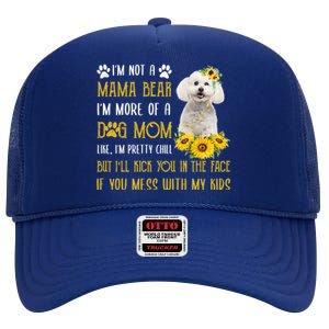 Sunflower Bichon Frise Mom Mothers Day Dog Mom Gift High Crown Mesh Back Trucker Hat