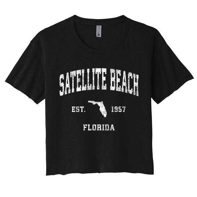 Satellite Beach Florida Fl Vintage Athletic Sports Crop Top