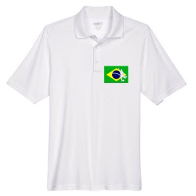 Soccer Brasil Flag Brazil Futebol Brazilian Gift Men's Origin Performance Piqué Polo