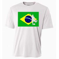 Soccer Brasil Flag Brazil Futebol Brazilian Gift Cooling Performance Crew T-Shirt