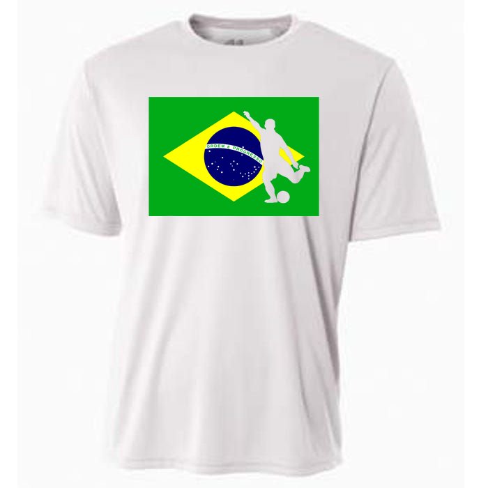 Soccer Brasil Flag Brazil Futebol Brazilian Gift Cooling Performance Crew T-Shirt