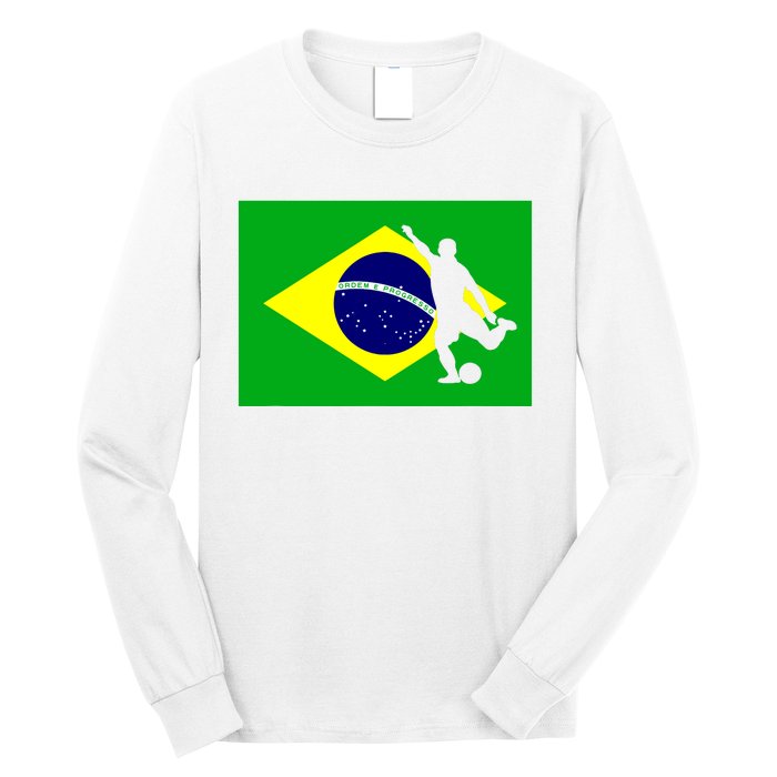 Soccer Brasil Flag Brazil Futebol Brazilian Gift Long Sleeve Shirt