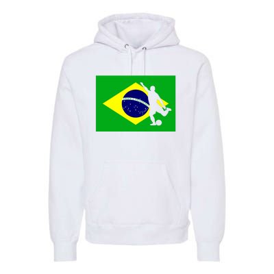 Soccer Brasil Flag Brazil Futebol Brazilian Gift Premium Hoodie