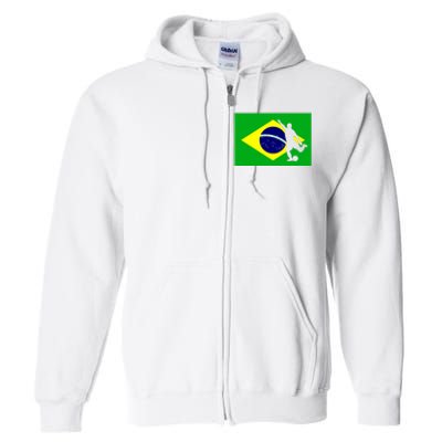 Soccer Brasil Flag Brazil Futebol Brazilian Gift Full Zip Hoodie