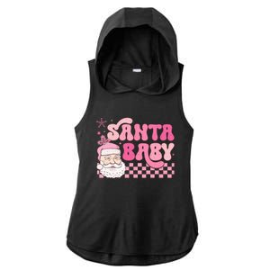 Santa Baby Festive Holiday Graphic Ladies PosiCharge Tri-Blend Wicking Draft Hoodie Tank