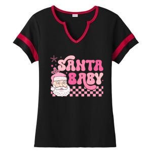 Santa Baby Festive Holiday Graphic Ladies Halftime Notch Neck Tee