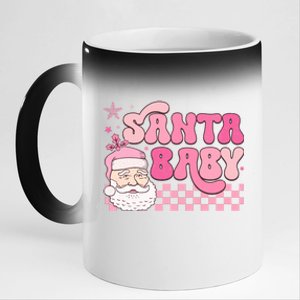 Santa Baby Festive Holiday Graphic 11oz Black Color Changing Mug