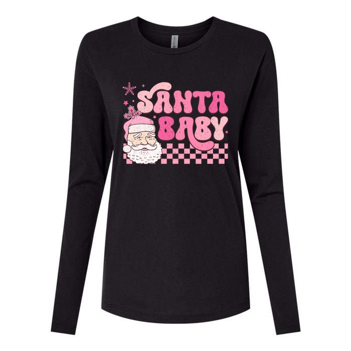 Santa Baby Festive Holiday Graphic Womens Cotton Relaxed Long Sleeve T-Shirt