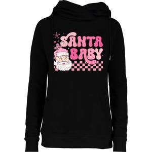 Santa Baby Festive Holiday Graphic Womens Funnel Neck Pullover Hood