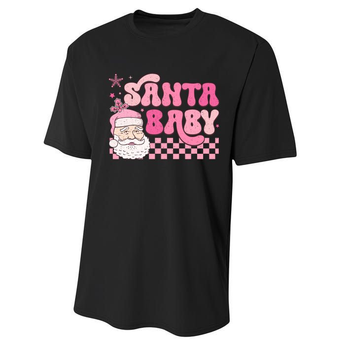 Santa Baby Festive Holiday Graphic Performance Sprint T-Shirt