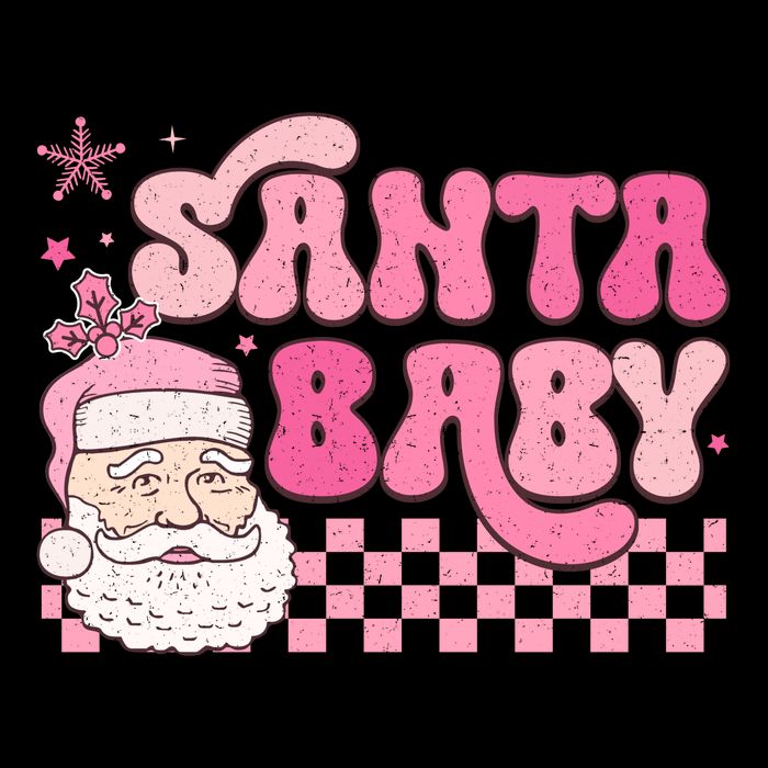 Santa Baby Festive Holiday Graphic Poster