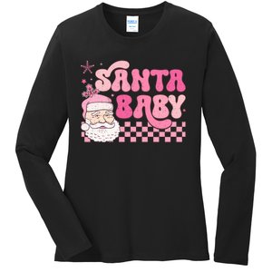 Santa Baby Festive Holiday Graphic Ladies Long Sleeve Shirt