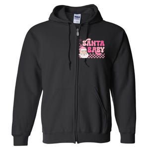 Santa Baby Festive Holiday Graphic Full Zip Hoodie