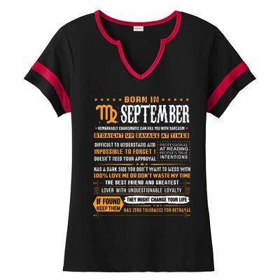 September Birthday Gifts Born In September Virgo Ladies Halftime Notch Neck Tee