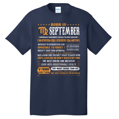 September Birthday Gifts Born In September Virgo Tall T-Shirt