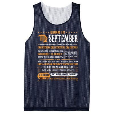 September Birthday Gifts Born In September Virgo Mesh Reversible Basketball Jersey Tank