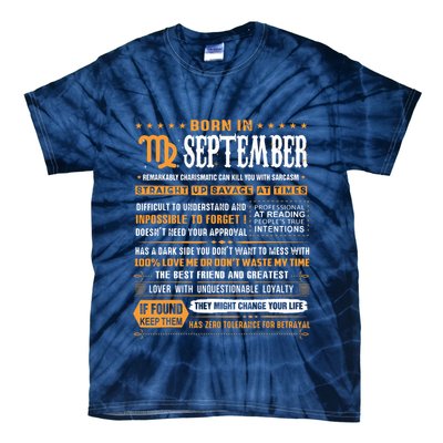 September Birthday Gifts Born In September Virgo Tie-Dye T-Shirt