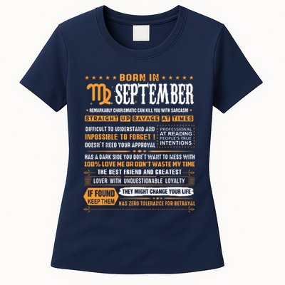 September Birthday Gifts Born In September Virgo Womens T-Shirt