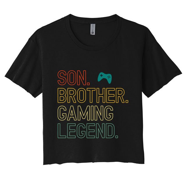 Son Brother Gaming Legend For Gamer Meaningful Gift Women's Crop Top Tee