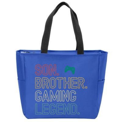 Son Brother Gaming Legend For Gamer Meaningful Gift Zip Tote Bag