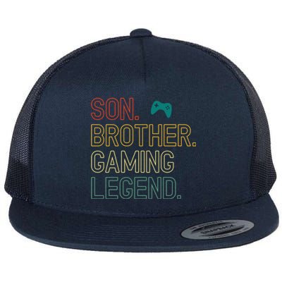 Son Brother Gaming Legend For Gamer Meaningful Gift Flat Bill Trucker Hat