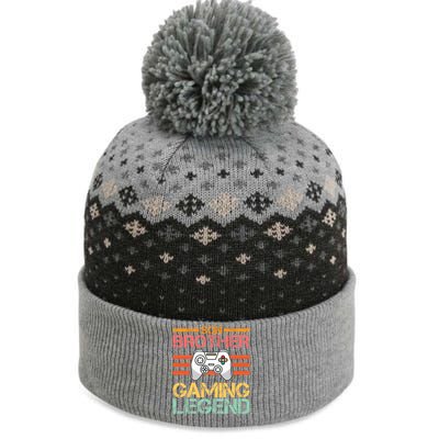 Son Brother Gaming Legend Gamer Family Gaming Brothers Gift The Baniff Cuffed Pom Beanie