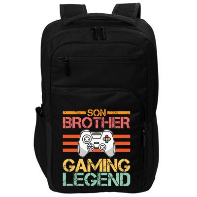 Son Brother Gaming Legend Gamer Family Gaming Brothers Gift Impact Tech Backpack