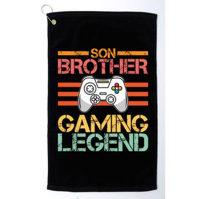 Son Brother Gaming Legend Gamer Family Gaming Brothers Gift Platinum Collection Golf Towel