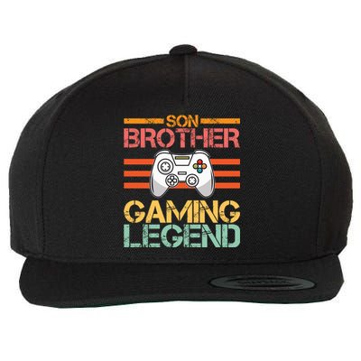 Son Brother Gaming Legend Gamer Family Gaming Brothers Gift Wool Snapback Cap