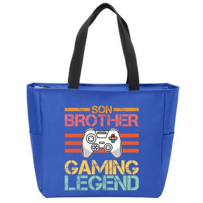 Son Brother Gaming Legend Gamer Family Gaming Brothers Gift Zip Tote Bag