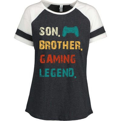 Son Brother Gaming Legend Gamers Cute Gift Enza Ladies Jersey Colorblock Tee