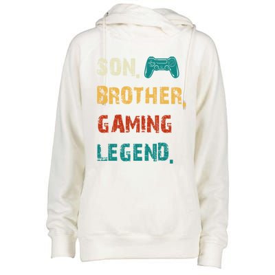 Son Brother Gaming Legend Gamers Cute Gift Womens Funnel Neck Pullover Hood