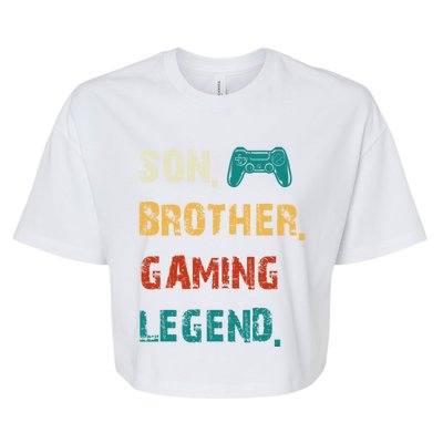 Son Brother Gaming Legend Gamers Cute Gift Bella+Canvas Jersey Crop Tee