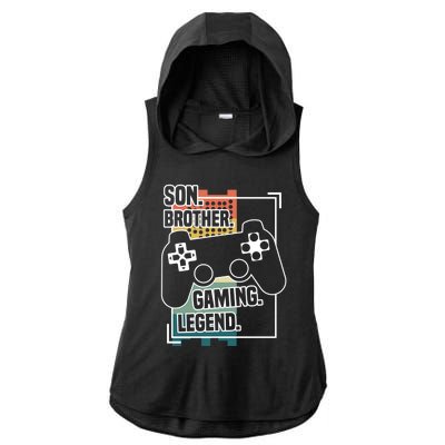 Son Brother Gaming Legend Funny Gamer Great Gift Ladies PosiCharge Tri-Blend Wicking Draft Hoodie Tank