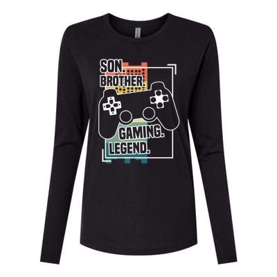 Son Brother Gaming Legend Funny Gamer Great Gift Womens Cotton Relaxed Long Sleeve T-Shirt