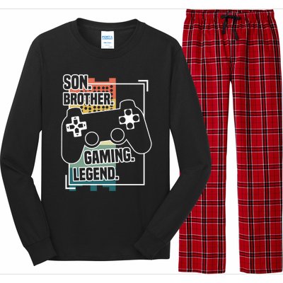 Son Brother Gaming Legend Funny Gamer Great Gift Long Sleeve Pajama Set