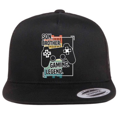 Son Brother Gaming Legend Funny Gamer Great Gift Flatbill Hat