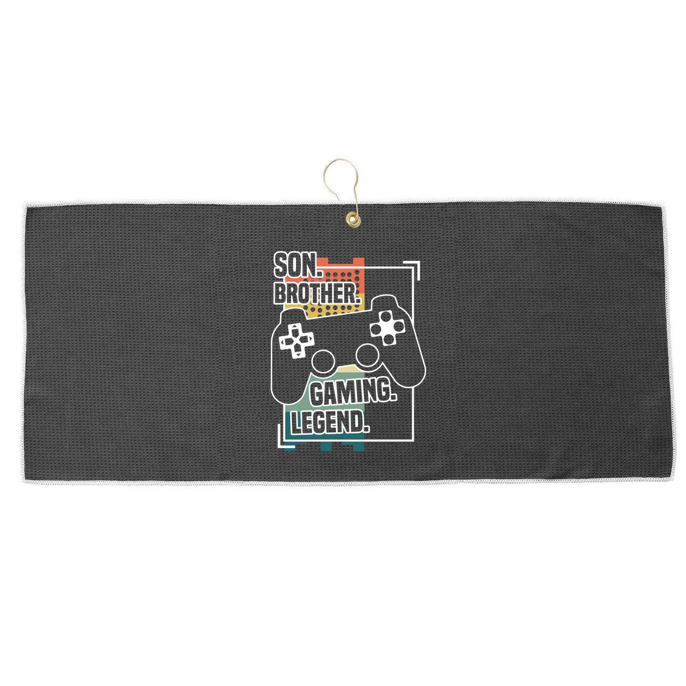 Son Brother Gaming Legend Funny Gamer Great Gift Large Microfiber Waffle Golf Towel
