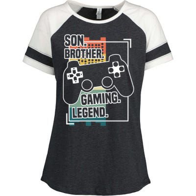 Son Brother Gaming Legend Funny Gamer Great Gift Enza Ladies Jersey Colorblock Tee