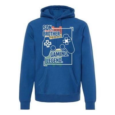 Son Brother Gaming Legend Funny Gamer Great Gift Premium Hoodie