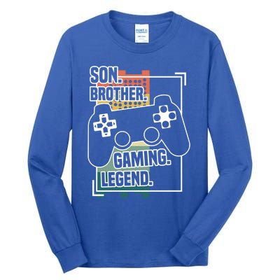 Son Brother Gaming Legend Funny Gamer Great Gift Tall Long Sleeve T-Shirt